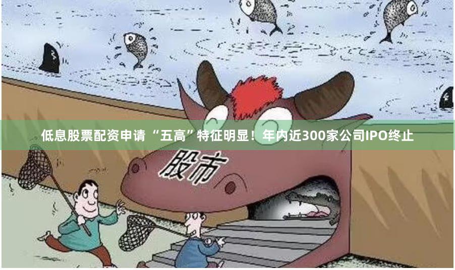 低息股票配资申请 “五高”特征明显！年内近300家公司IPO终止