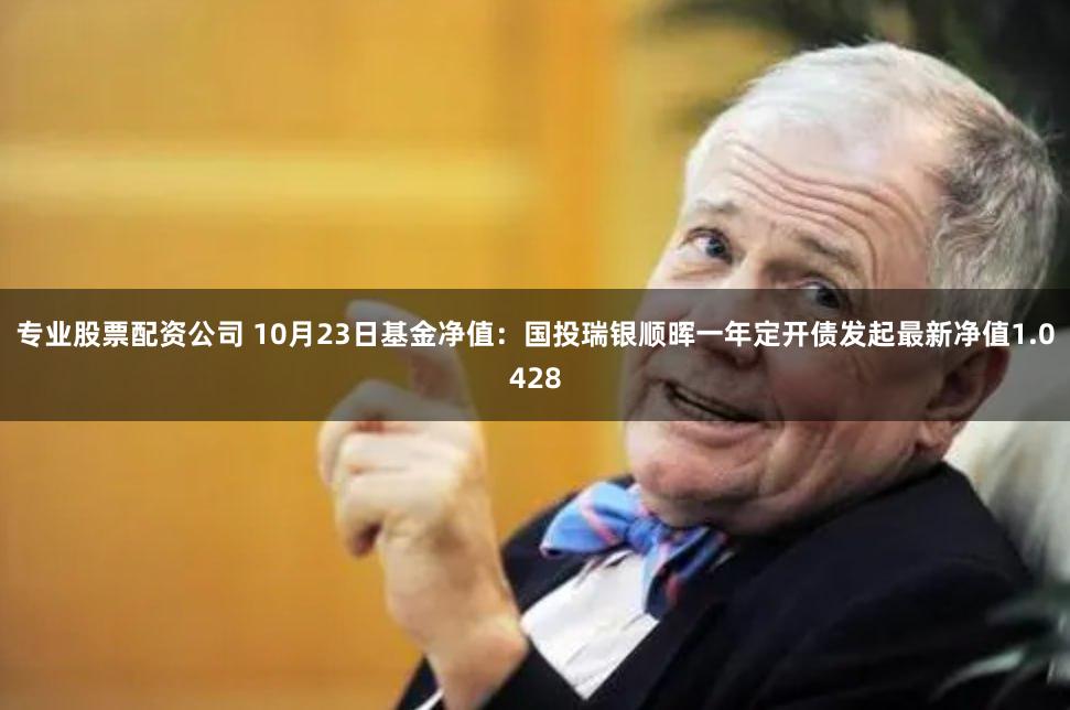 专业股票配资公司 10月23日基金净值：国投瑞银顺晖一年定开债发起最新净值1.0428