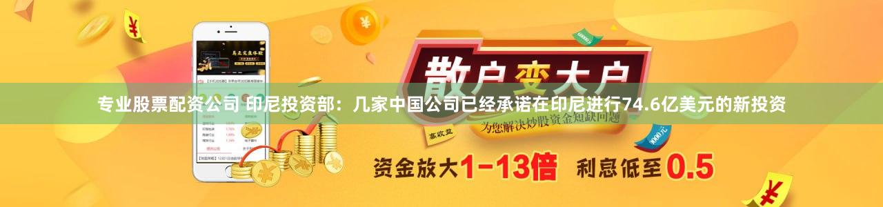 专业股票配资公司 印尼投资部：几家中国公司已经承诺在印尼进行74.6亿美元的新投资