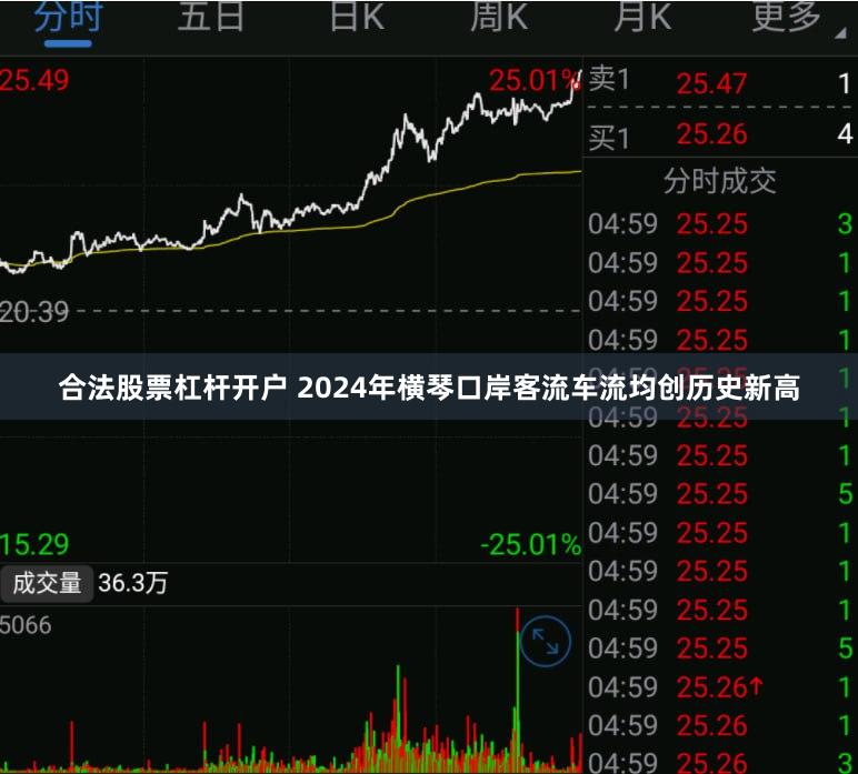 合法股票杠杆开户 2024年横琴口岸客流车流均创历史新高